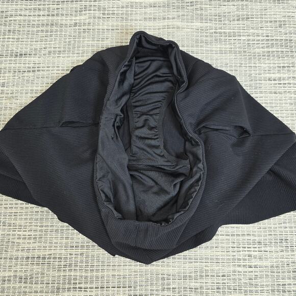 MTA Shorts Womens XL Black Ribbed Knit Pleated Front Stretchy Elastic Waistband - Picture 10 of 12